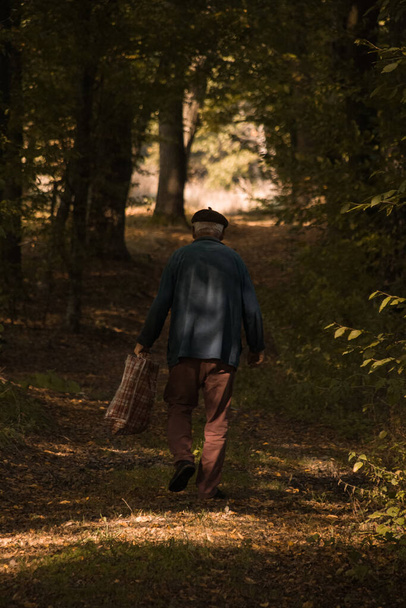 старий йде в ліс
 - Фото, зображення