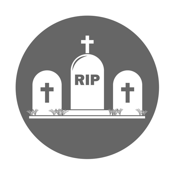Simple illustration of grave icon Concept for Halloween day - Vector, Image