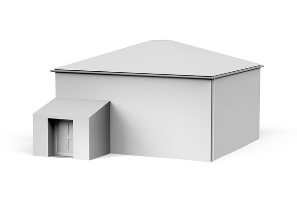 House mockup on white background with space for text - 3D render - Photo, Image