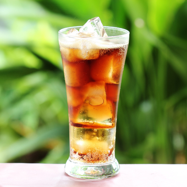 Cola with ice cube - Photo, Image