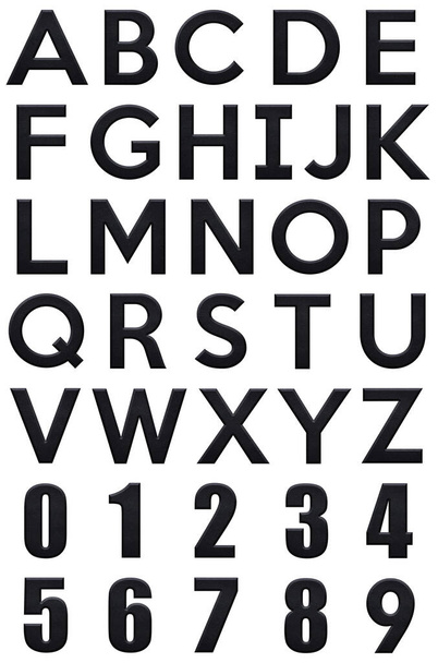 Conjunto de letra inglesa negra de la letra del alfabeto de la textura de la cacerola del hierro, aislado en fondo blanco - Foto, imagen