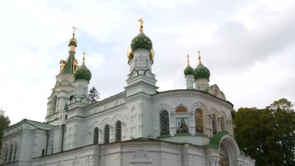 Iglesia Sampson Monumento a la Iglesia en el campo de la famosa batalla de Poltava entre los rusos y Suecia en Poltava, Ucrania - Metraje, vídeo