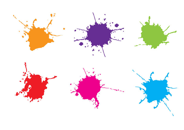 abstract vector splatter set multicolor design background. illustration vector design - Vector, Image