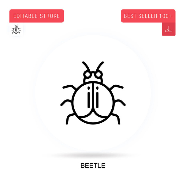 Beetle flat vector icon. Vector isolated concept metaphor illustrations. - Vector, Image