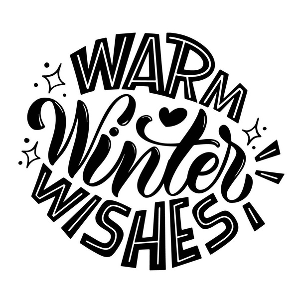 Winter and New Year card lettering design elements - Vektor, obrázek