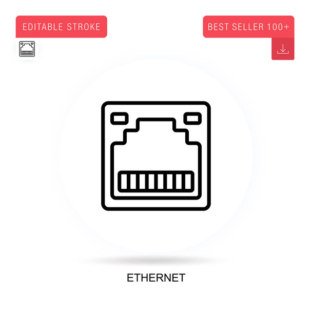 Ikona płaskiego wektora Ethernetu. Izolowane ilustracje pojęciowe wektora. - Wektor, obraz