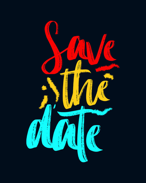 Save the date. Hand drawn typography poster design. Premium Vector. - Vecteur, image