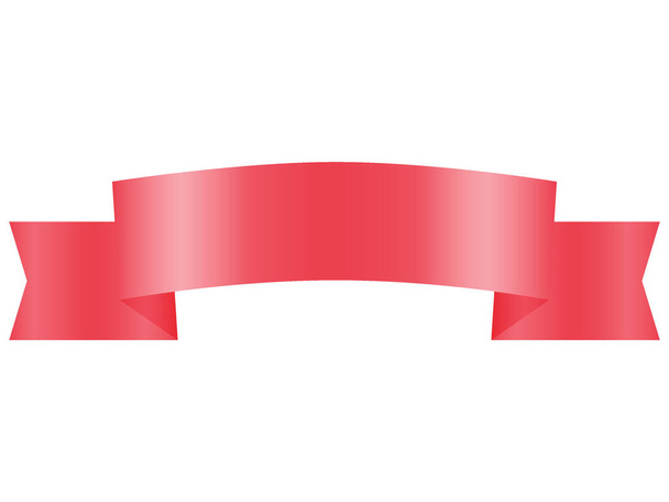 Shiny Vector Illustration of a 3D Red Decorative Holidays Ribbon Banner - Vector, Image