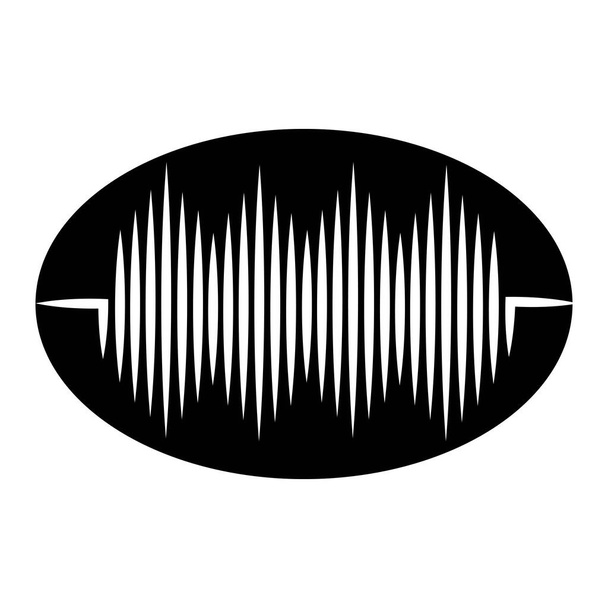 Geluidsgolf muziek logo vector template - Vector, afbeelding