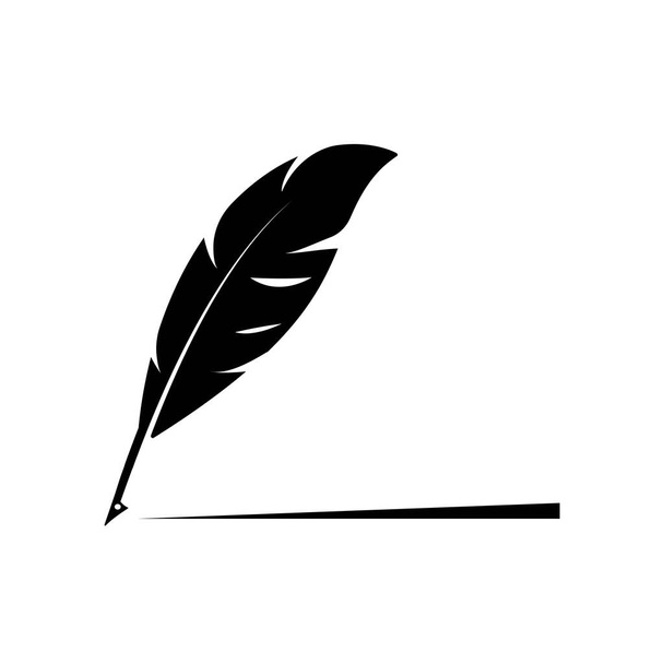 Plantilla de vector de logotipo pluma pluma - Vector, imagen
