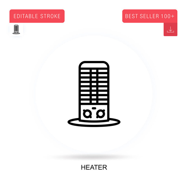 Heater flat vector icon. Vector isolated concept metaphor illustrations. - Vector, Image