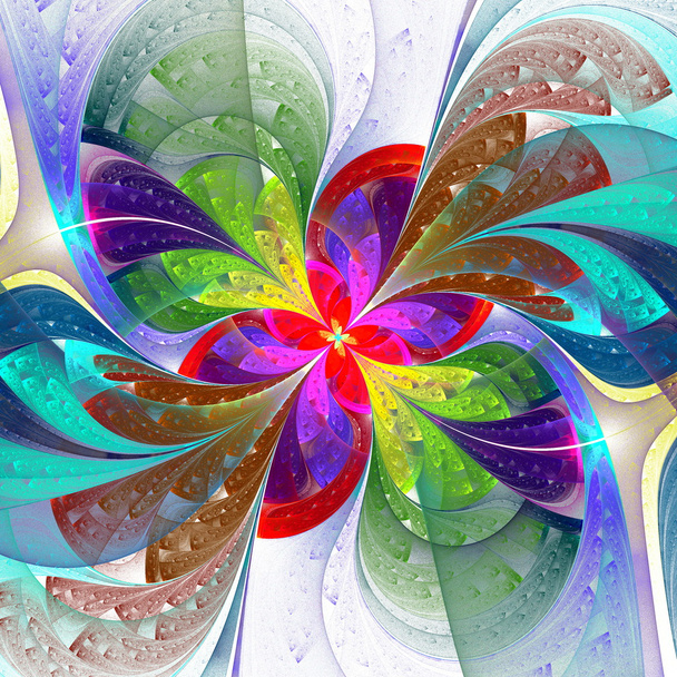 Multicolor hermosa flor fractal sobre fondo blanco
. - Foto, imagen