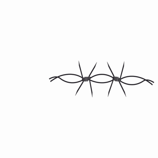 有刺鉄線ロゴベクトルテンプレート - ベクター画像