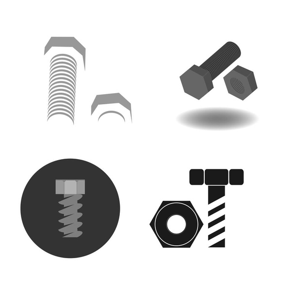 bolt and nut logo stock vektor template - Vector, Image
