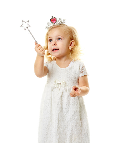 Little fairy with magic wand - Fotoğraf, Görsel