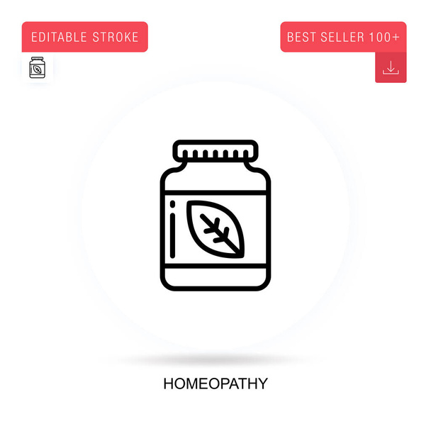 Homeopati düz vektör ikonu. Vektör izole kavram metaforları. - Vektör, Görsel