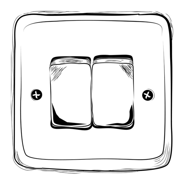 Простий вектор Doodle Рука малює ескіз вимикача електроенергії
 - Вектор, зображення