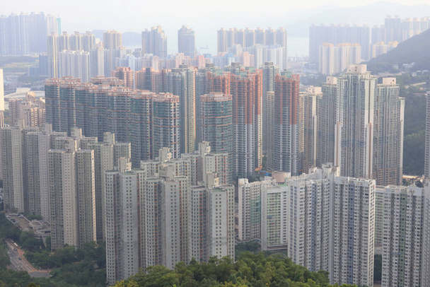 16 oct 2020 bloque de pisos patrón de paredes. tko Hong Kong. - Foto, imagen