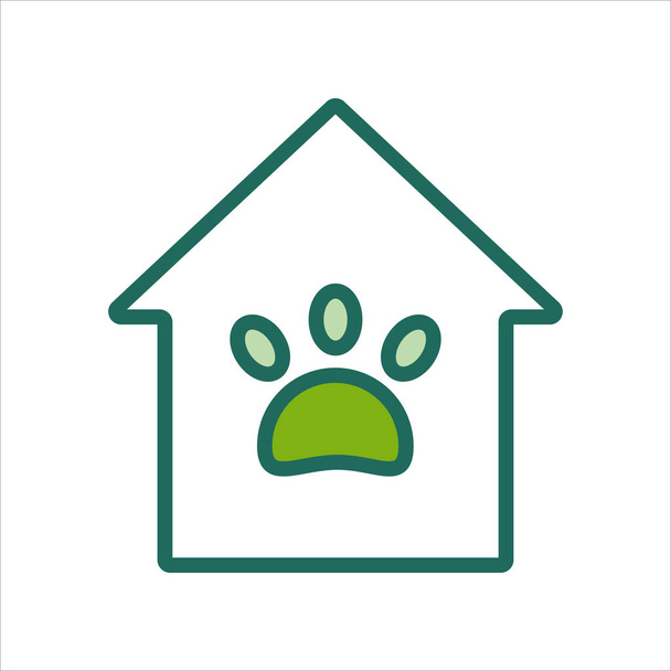 Home-Symbol. Home-Symbol mit Haustierpfote. Home-Icon-Konzept für mobile und Web-Design, Design-Element. home icon logo illustration. - Vektor, Bild