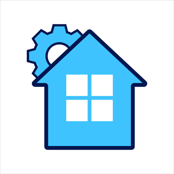 setting icon. setting with house symbol. Concept of smart house . Vector illustration, vector icon concept. - Vector, Image