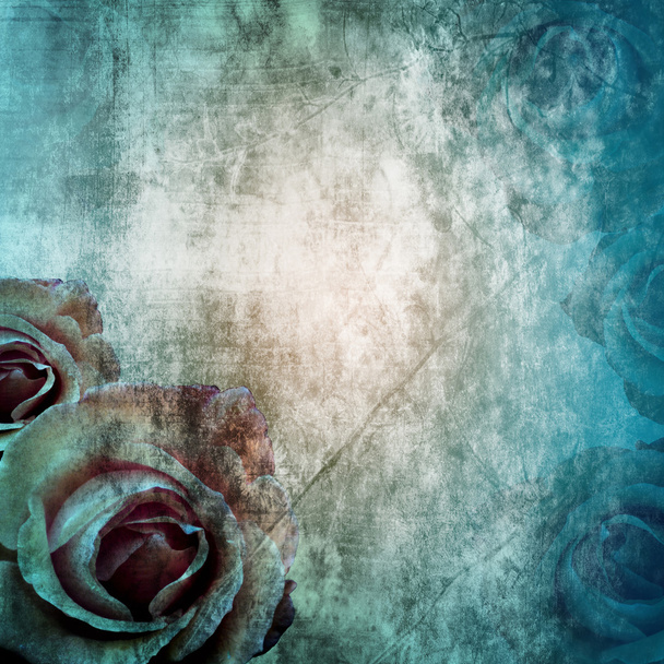 Grunge Beautiful Roses Background ( 1 of set) - Foto, Bild