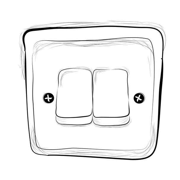 Jednoduchý vektor kreslit ručně kreslit náčrt vypnutí elektrického vypínače - Vektor, obrázek