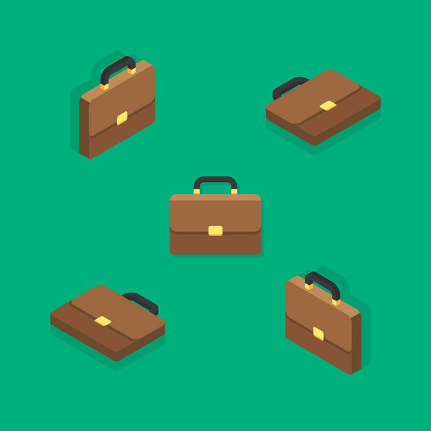 Briefcase Isometric & Flat icon vector. Flat style vector illustration. - Vector, Image