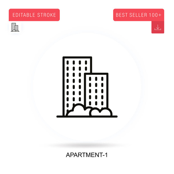 Apartment-1 flat vector icon. Vector isolated concept metaphor illustrations. - Vector, Image
