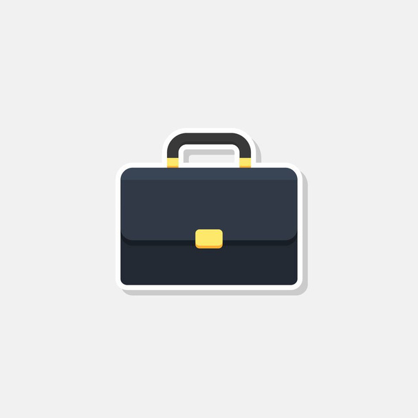 Briefcase White Stroke and Shadow icon vector isolated. Flat style vector illustration. - Vector, Image