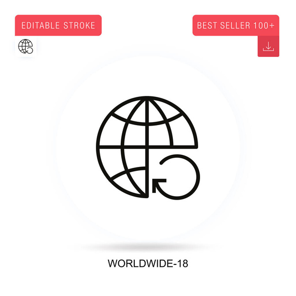 Worldwide-18 flat vector icon. Vector isolated concept metaphor illustrations. - Vector, Image