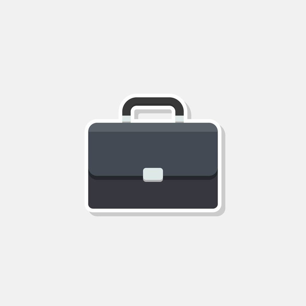 Briefcase White Stroke e vetor de ícones Shadow isolado. Ilustração vetorial de estilo plano. - Vetor, Imagem