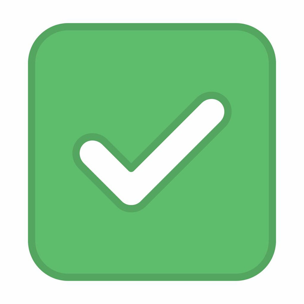 Check marks, Tick marks, Accepted, Approved, Yes, Correct, Ok, Right Choices, Task Completion, Voting. - vector mark symbols in green. Isolated icon. Flat style vector illustration. - Vector, Image