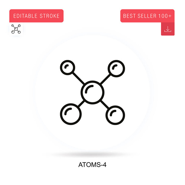 Atomi-4 litteä vektori kuvake. Vektorieristetyt konseptin metaforakuvat. - Vektori, kuva