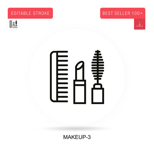 Makeup-3 flat vector icon. Vector isolated concept metaphor illustrations. - Vector, Image