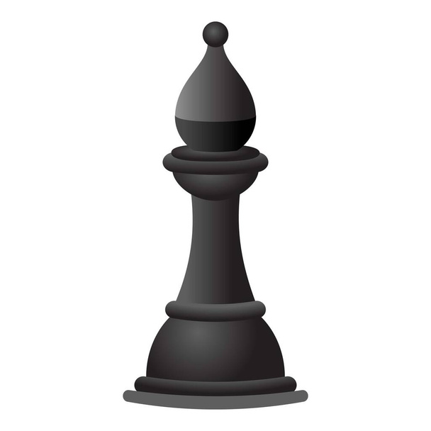 Black chess knight icon, cartoon style - Vector, imagen