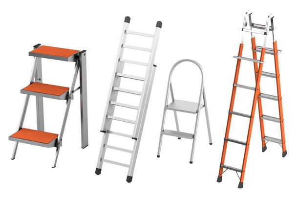 realistische 3d render van ladders - Foto, afbeelding
