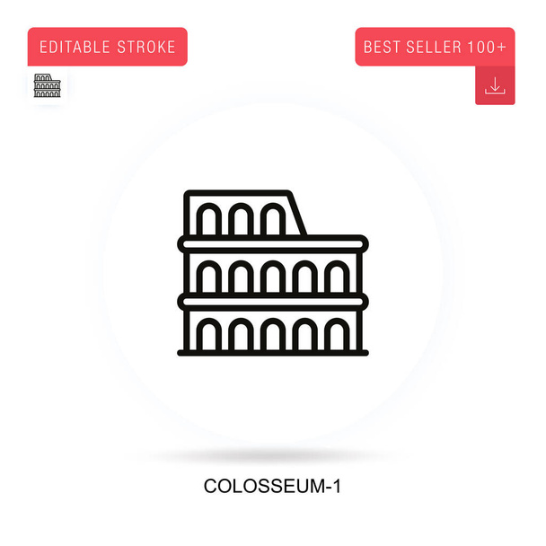 Colosseo-1 icona vettoriale piatta. Illustrazioni di metafore concettuali isolate vettoriali. - Vettoriali, immagini