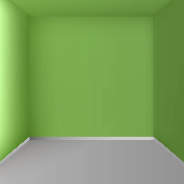 Зеленый панорамный фон студии с белым свечением - вектор
 - Вектор,изображение