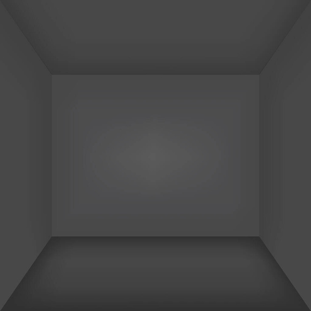 Black panoramic studio background with white glow - Vector - Вектор, зображення
