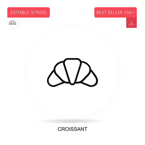 Croissant plochý vektor ikona. Vektorové izolované koncepční metafory. - Vektor, obrázek