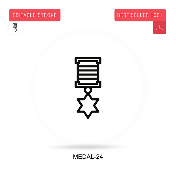 Medal-24 flat vector icon. Vector isolated concept metaphor illustrations. - Vector, Image
