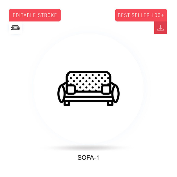 Sofa-1 flat vector icon. Vector isolated concept metaphor illustrations. - Vector, Image