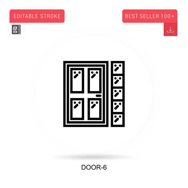 Door-6 flat vector icon. Vector isolated concept metaphor illustrations. - Vector, Image