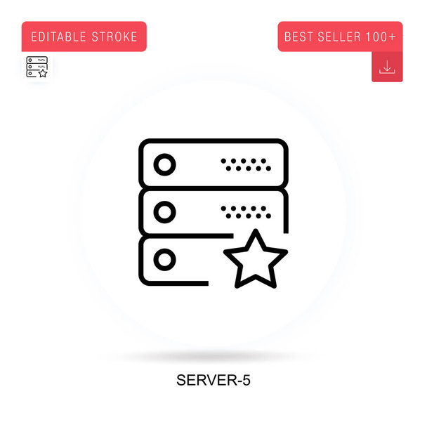 Server-5 flat vector icon. Vector isolated concept metaphor illustrations. - Vector, Image