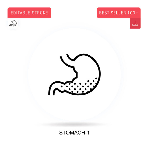 Stomach-1 flat vector icon. Vector isolated concept metaphor illustrations. - Vector, Image