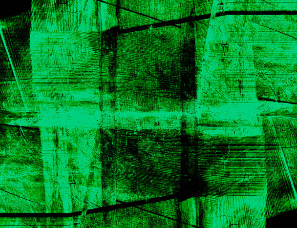 Streszczenie zielonego tła ze spektakularnymi czarnymi akcentami. Surrealistyczne płótno ścienne w nowoczesnym stylu sztuki. Do tapet, projektów i prac. - Zdjęcie, obraz