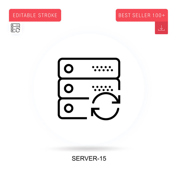 Server-15フラットベクトルアイコン。ベクトル分離概念メタファーイラスト. - ベクター画像