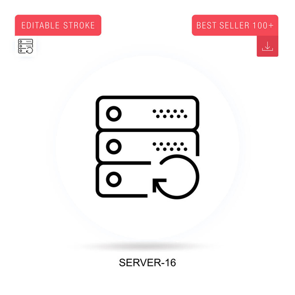 Server-16フラットベクトルアイコン。ベクトル分離概念メタファーイラスト. - ベクター画像