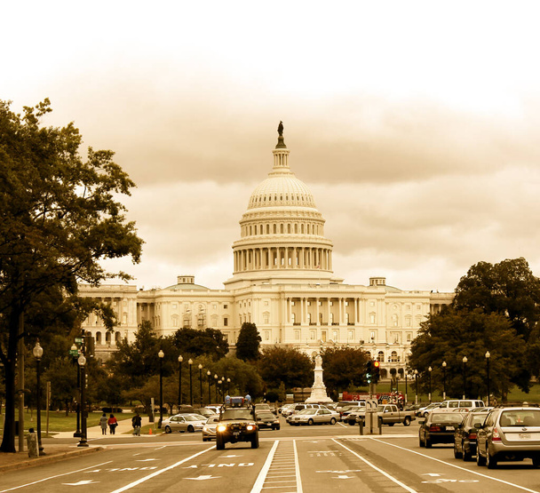 Washington DC - Yhdysvaltain kongressirakennus - Valokuva, kuva