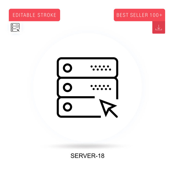 Server-18フラットベクトルアイコン。ベクトル分離概念メタファーイラスト. - ベクター画像